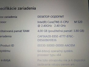 predám ntb HP / 4gb ram / Intel core i5 / 120gb ssd disk - 7