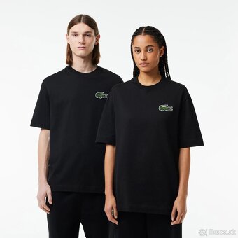 Lacoste oversized tričko - čierne, TH0062 - 7