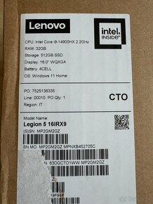 Lenovo Legion 5, i9-14900HX, RTX 4070 8GB, 16" 240Hz - 7