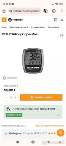 CTM - C14W Bezdrôtový cyklo počítač (tachometer). - 7