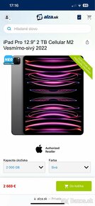 iPad pro 6th generácia 12.9 palca m2 2tb wifi cellural - 7