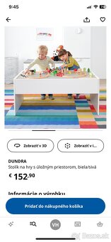 Ikea odkladací stolík Dundra (napr.na lego) - 7