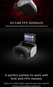 Dron Headset- MjX G3 5.8G FPV goggles + MjX D43 FPV monitor - 7