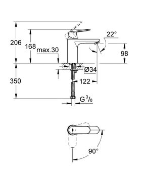 Predám pákovú batériu GROHE Eurosmart Cosmopolitan 2332700 - 7