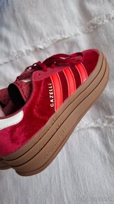 Zamatove cervene Adidas Gazelle - 7