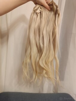 Clip in vlasy ľudské blond 48 cm - 7