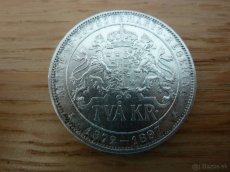 Vzácnejšia strieborná 2 Kronor 1897 Švédsko v krásnom stave - 7