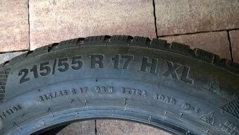 ZIMNÉ pneu 215/55 R17 98V XL dezén cca 5-6 mm LEN 35,- €/kus - 7