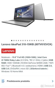 Notebook Lenovo IdeaPad 310-15IKB - 1TB - 7