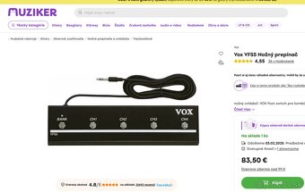 Gitarové, lampové kombo Vox VT20+ 30W + footswitch VOX VFS5. - 7