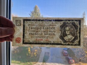 Bankovka 50 Korun 1940 PERFOROVANA UNC - 7