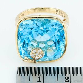 Zlatý prsteň Monarch s obrovským 30.20ct Topázom a diamantmi - 7