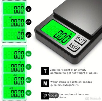 Kompaktná mini presná váha 1000g x 0.01g - 7