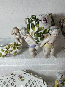 Figuralny porcelan miska amfora anjelik - 7