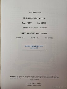 UHF-DC-MILLIVOLTMETER / R&S URV / Rohde Schwarz / BN 10914 - 7