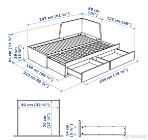 Postel IKEA, FLEKKE - roztahovacia - 7