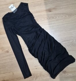 NOVÉ Zara sexy čierne tylové asymetrické šaty - 7