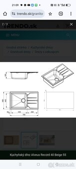 Kuchynský granitový drez Record 40 - 7