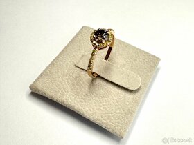 Zásnubný prsteň z ružového 14ct zlata s 1.11ct diamantami - 7