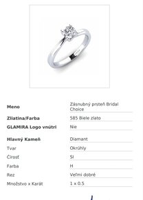 Diamantový prsteň 0.5 ct s certifikátom - prírodný diamant - 7