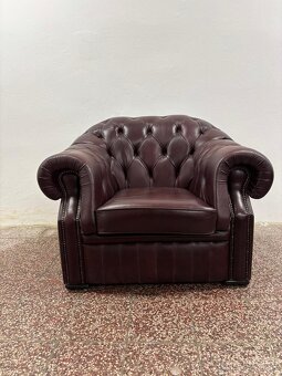 Chesterfield štýl,kožená sedačka - 7