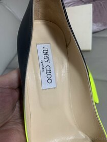 Jimmy Choo pumps-lodičky yellow neon/blk 41,5 - 7