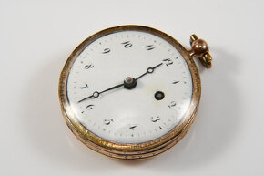 18K zlate vreckove hodinky spindlovky ca. rok 1800 - 7