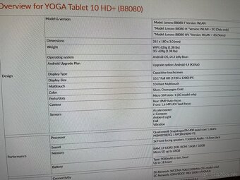 Lenovo Yoga tablet 10 HD+ - 7