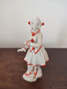 Volkstedt kolombína pierotka porcelánová soška 13 cm - 7