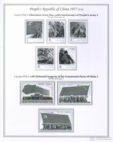 Poštové známky, filatelia: Čína 1971-80, albumové listy - 7