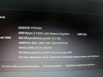 Acer aspire A315 so 16gb ram 512gb ssd diskom a ryzen 7 proc - 7