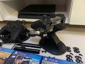 PS4 SLIM 500 gb + 3 ovládače, - 7