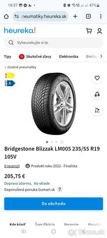 2ks 235/55 r19 + 2ks 255/50 r19 BRIDGESTONE - NOVÉ ZIMNÉ - 7