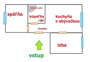 Slnečný 3 izbový byt 53 m2, 3/3, Galanta, ul.Parková - 7