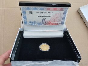 Zlatá medaile M.Lucemburská, 999,9 PROOF cert + etue - 7