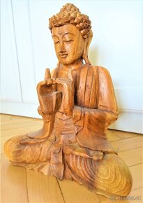 DREVENÝ MEDITUJÚCI BUDHA || 33 cm - 7