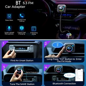 BT 5.3 prenos hudby, hovoru z mobilu do autorádia, nabíjačka - 7