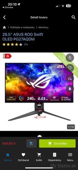 Predám herný monitor Asus rog strix pg27aqdm - 7