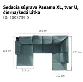 Sedačka Panama v tvare U - 7