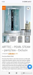 ARTTEC – PEARL STEAM – parný box – Excluziv / sprchovací box - 7