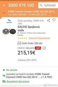 Spojková sada Sachs Ford transit connect 1.6tdci - 7