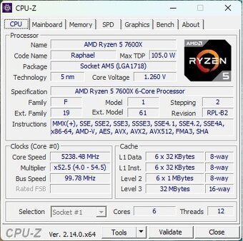 Ryzen 5 7600X, RX 6700 10G, 32GB DDR5, 1TB NVME - 7