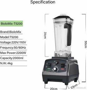 Profesionálny stolný mixér BioloMix/2200 W - 7