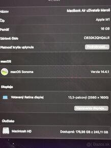 Apple macbook M1 16GB RAM/ 256GB ssd ZNÍŽENÁ CENA - 7