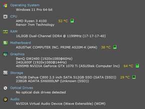 Herný PC - Ryzen 3 4100, 16GB DDR4, GTX 1070ti, 2xSSD - 7