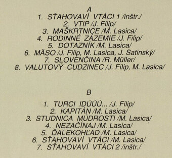 STAHOVAVI VTACI LP prve vydanie 1990 - 7