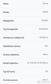 Zrkadlovka D5100 - Čierna + Nikon AF-S DX ED VR 18-105mm f/3 - 7