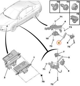 tiahlo zadneho vyskaca citroen C5 X7 2008+, C6, P 407, 508 - 7