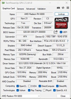 XFX Radeon RX 6800 16GB - 7