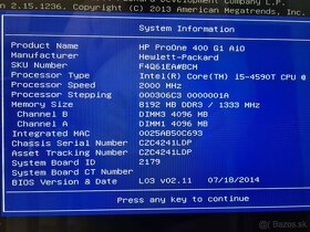 AiO HP ProOne 400 G1 i5 4x2Ghz RAM 8Gb SSD 256Gb - 7